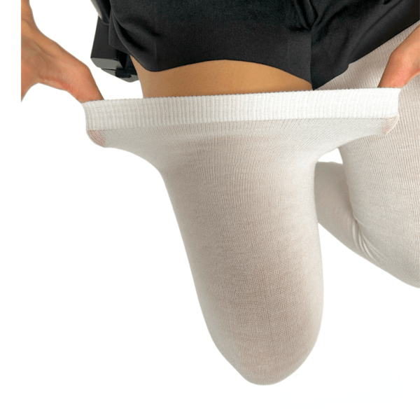 TALL KTTN Women's Extra Long White Thigh High Socks - Image 6